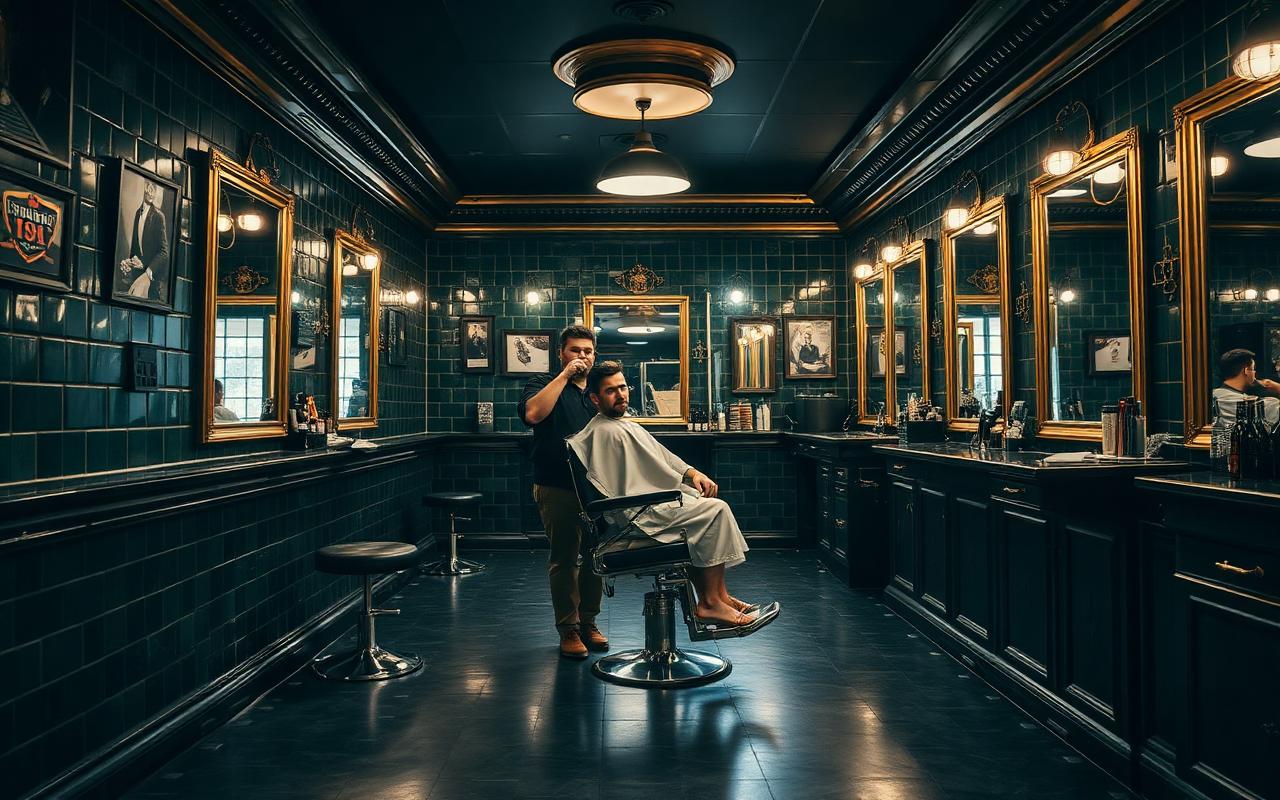 Interior de barbearia clássica (imagem ilustrativa)